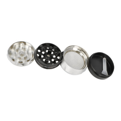 Drtič tabáku kovový Canabis, zelený 44mm