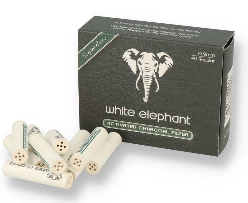Filtry do dýmky White Elephant uhlíkové 9 mm