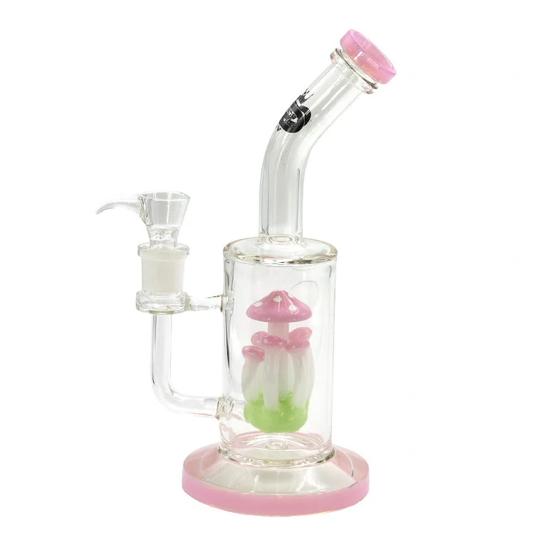 Skleněný bong s perkolací Grace Glass Pink Mushroom, 27cm