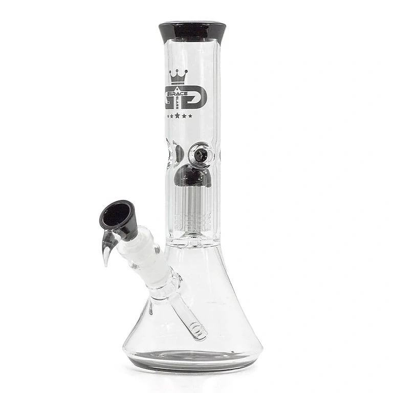 Skleněný bong s perkolací Grace Glass Black Tree, 28cm