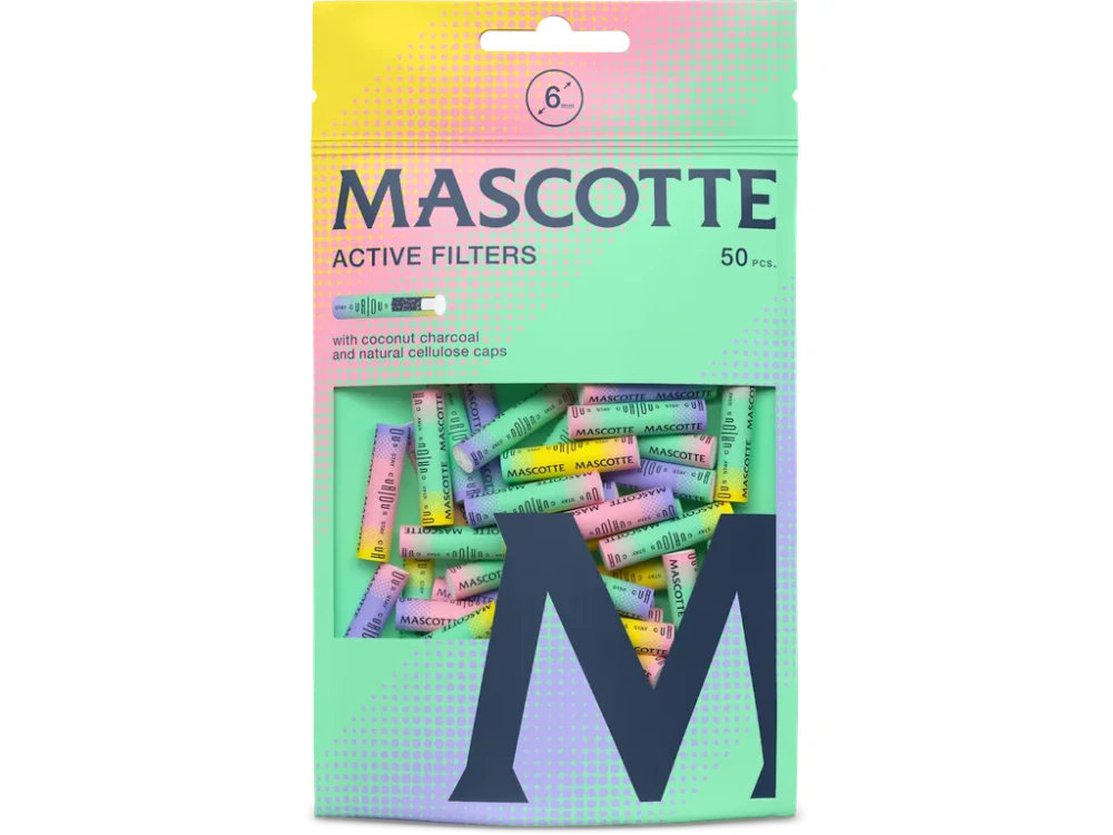 Cigaretové filtry Mascotte Bright Colors Active Filters 6 mm, 50ks