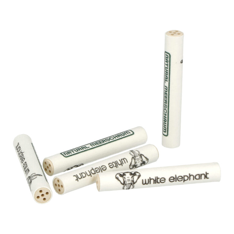 Filtry do dýmky White Elephant Meerschaum 6mm, meršánové, 45ks