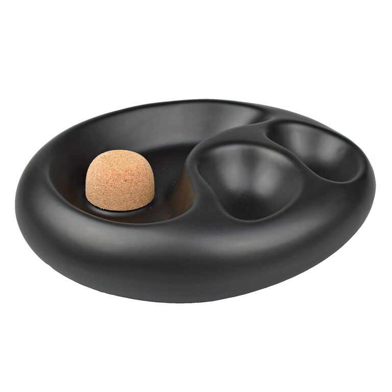Dýmkový popelník na 2 dýmky keramický, černý matný