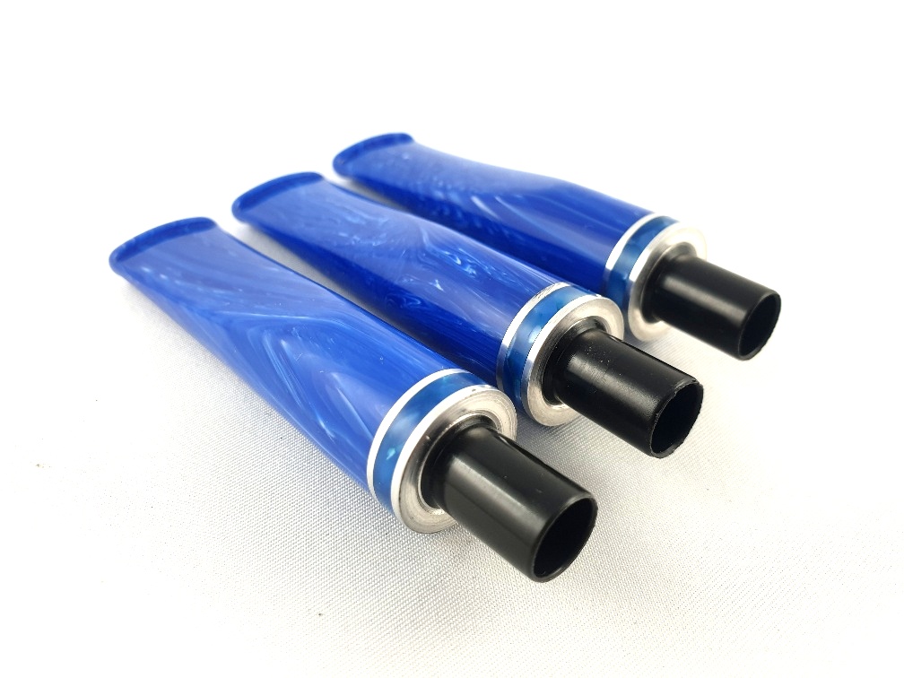 Akrylový náustek modrý mramor s prstenem a čepem