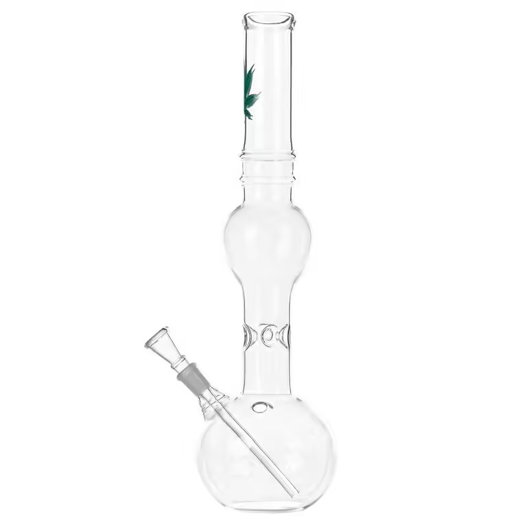 Skleněný bong Green leaf Ice, 39cm 