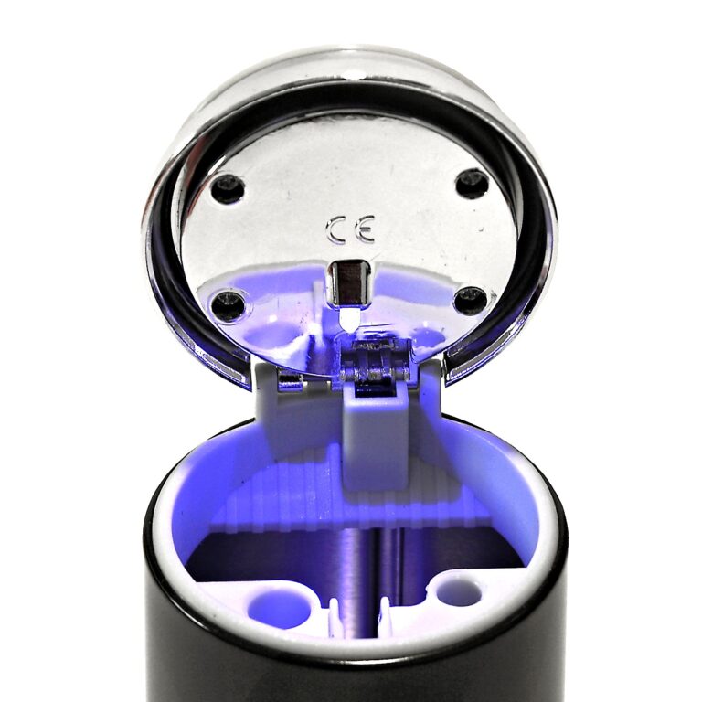 Popelník do auta Angelo Tin, LED - Šedý