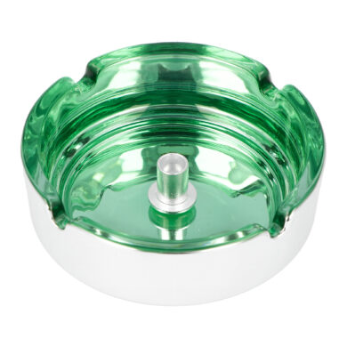 Cigaretový popelník skleněný 10cm zelený