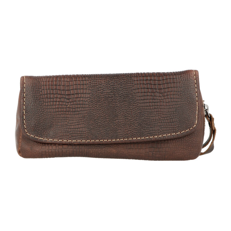 Pouzdro na 1 dýmku Crocco, hnědá kůže