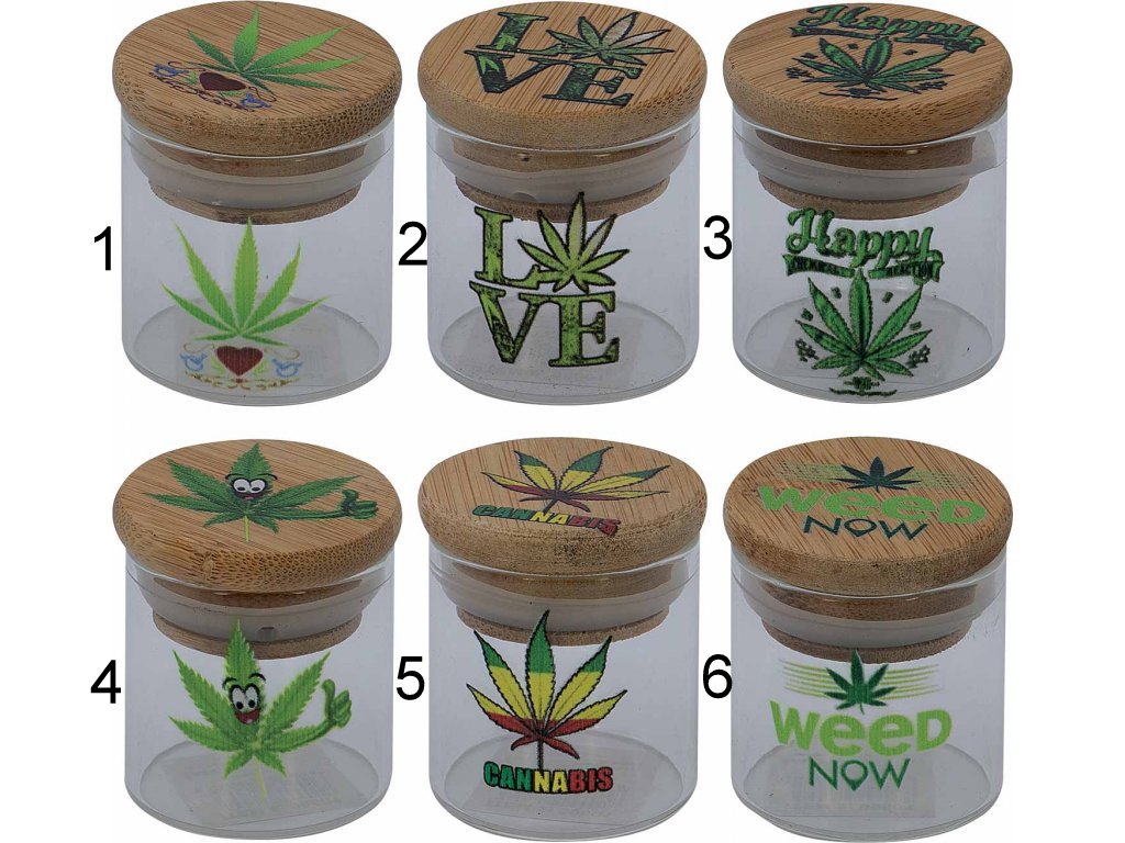 Skleněná dóza na tabák ∅4cm