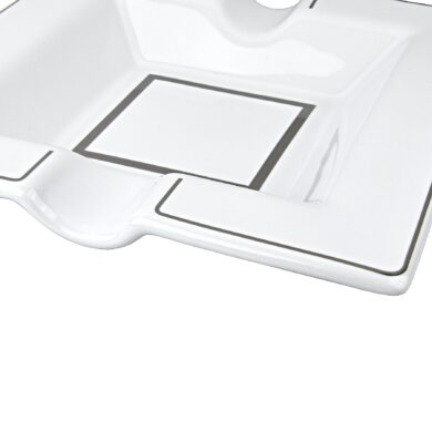 Doutníkový popelník keramický bílý, 2D