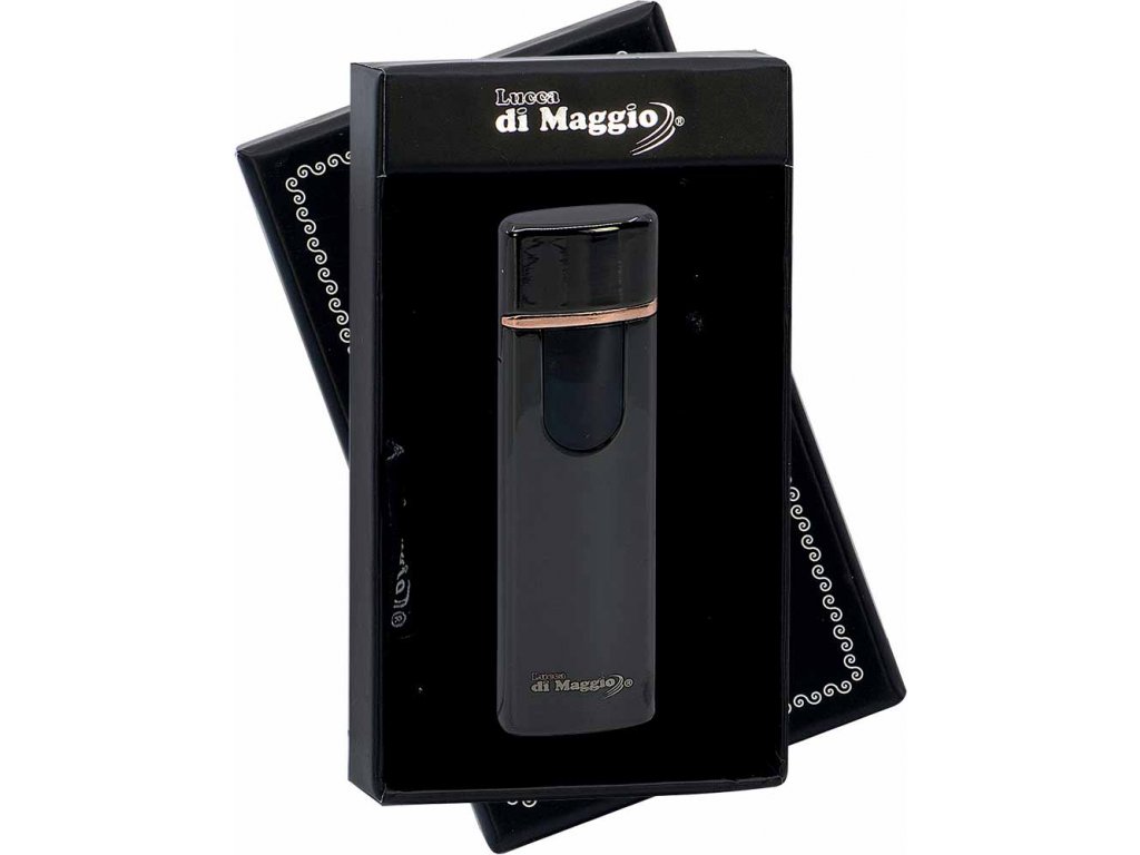 USB zapalovač Lucca di Maggio,úzký černý