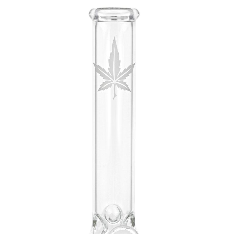 Skleněný bong Beaker Sand Leaf, 35cm