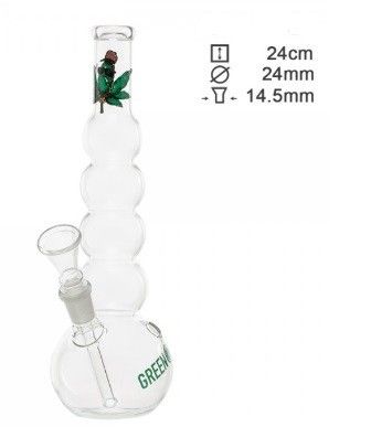 Glasbong čirý cannabis, 24cm