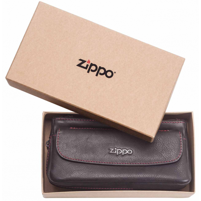Pouzdro na 1 dýmky Zippo, hnědá kůže