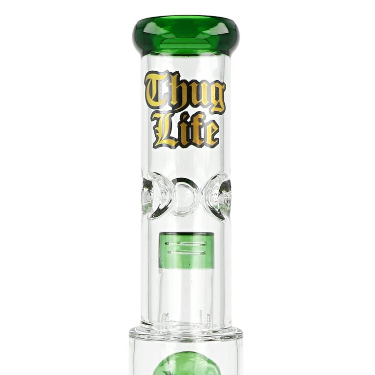Skleněný bong s perkolací Thug Life Series V2 Green, 35cm