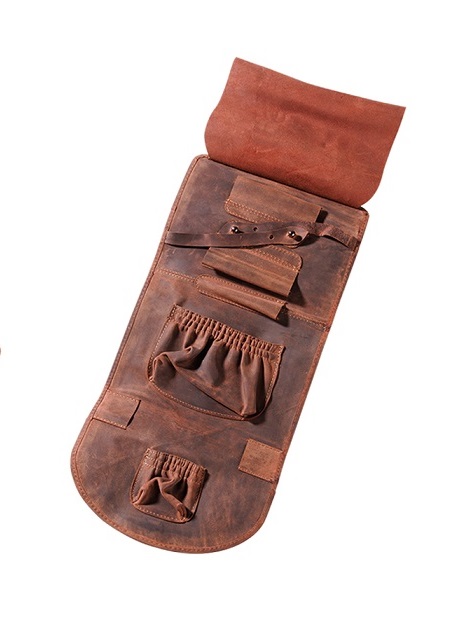 Pouzdro na 2 dýmky etue s přeskou hnědé, kožené