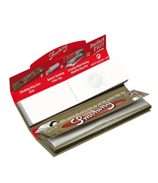Smoking Gold King Size Slim + filter tips cigaretové papírky, 1ks