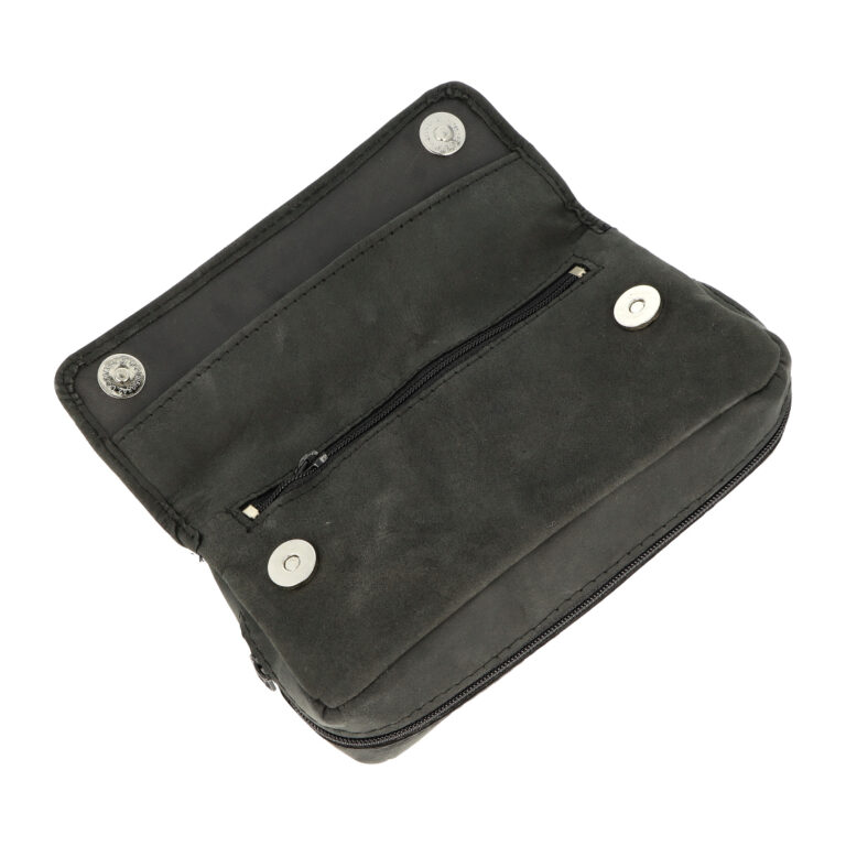 Pouzdro na 2 dýmky Angelo Goat Leather, tmavě šedé