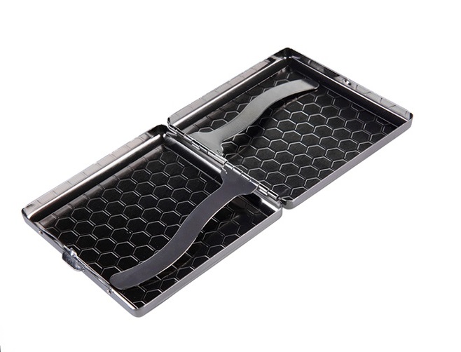 Cigaretové pouzdro Angelo silver/black, 20cig.