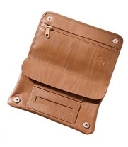 Pouzdro na tabák kožené, hnědé s gumovou vložkou