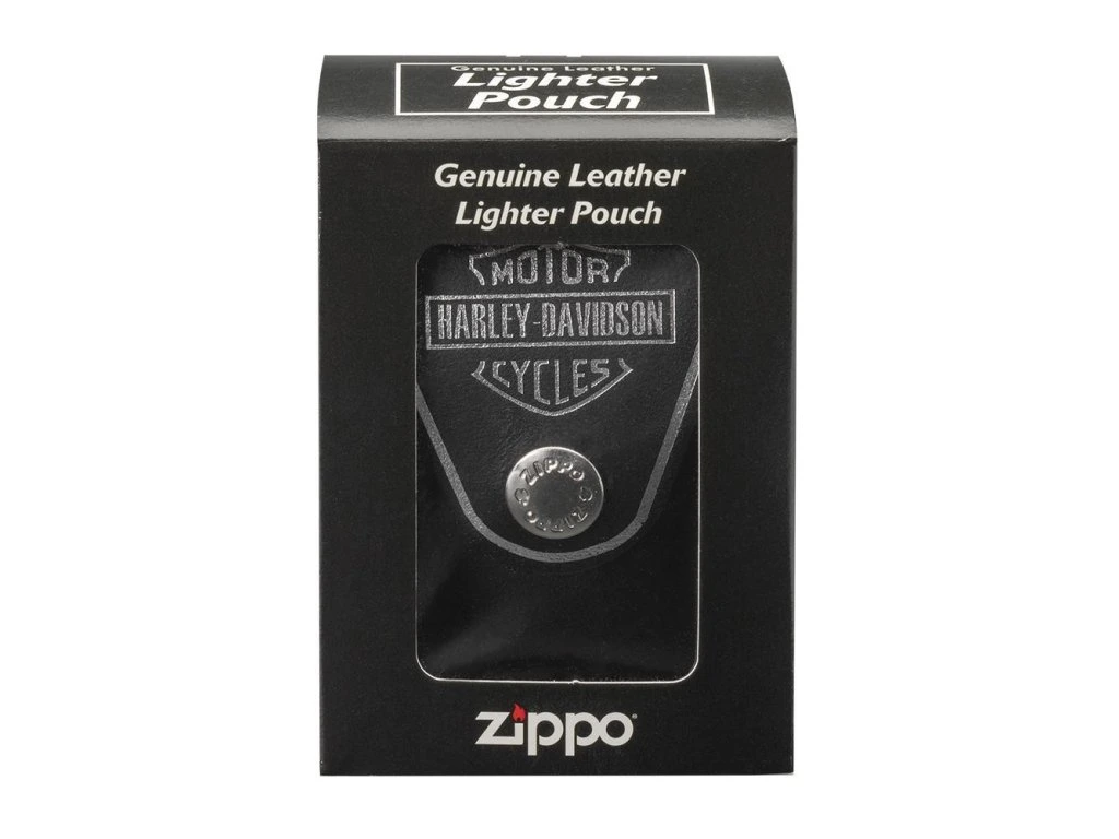 Kapsička Zippo na zapalovač s koženým poutkem, Harley Davidson