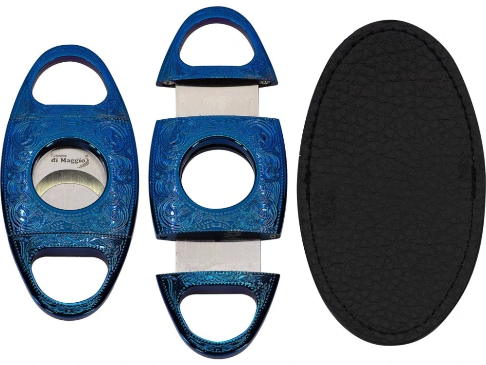 Luxusní doutníkový ořezávač kovový, blue 23mm