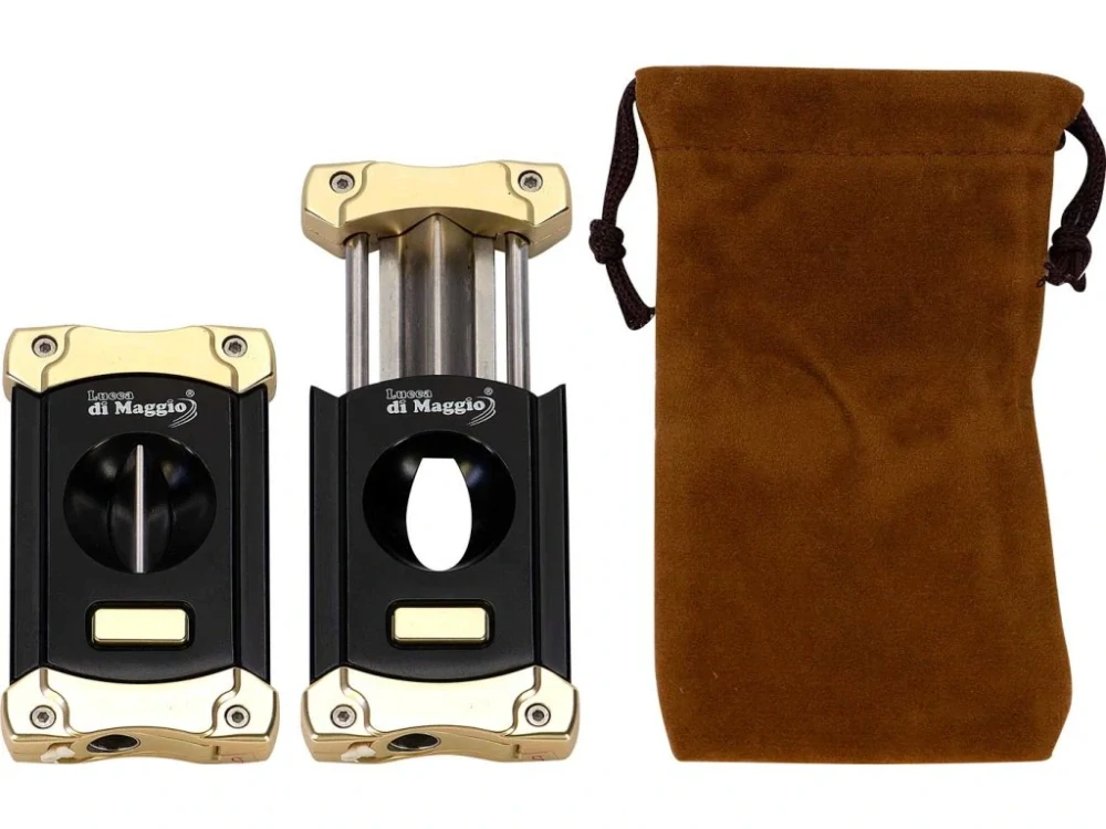 Doutníkový ořezávač V-Cut, black/gold 