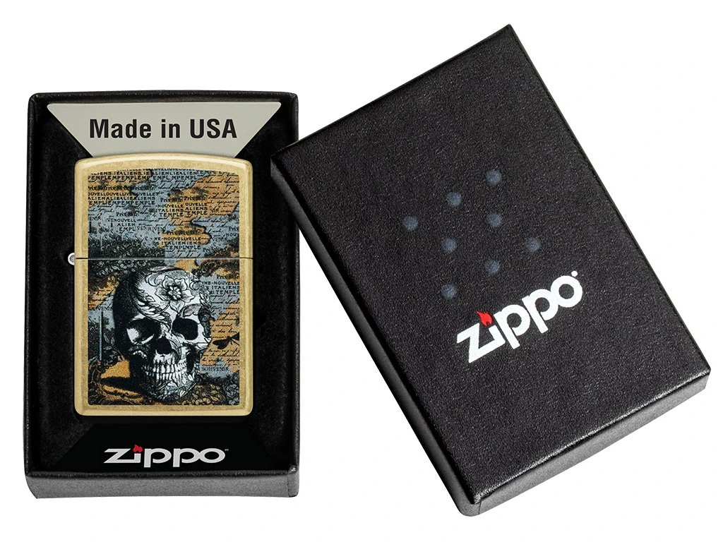 Zapalovač Zippo Floral Skull Design, broušený