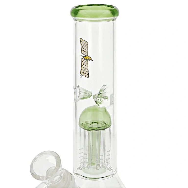 Skleněný bong s perkolací Super Heroes Beaker Perc. Green, 25cm