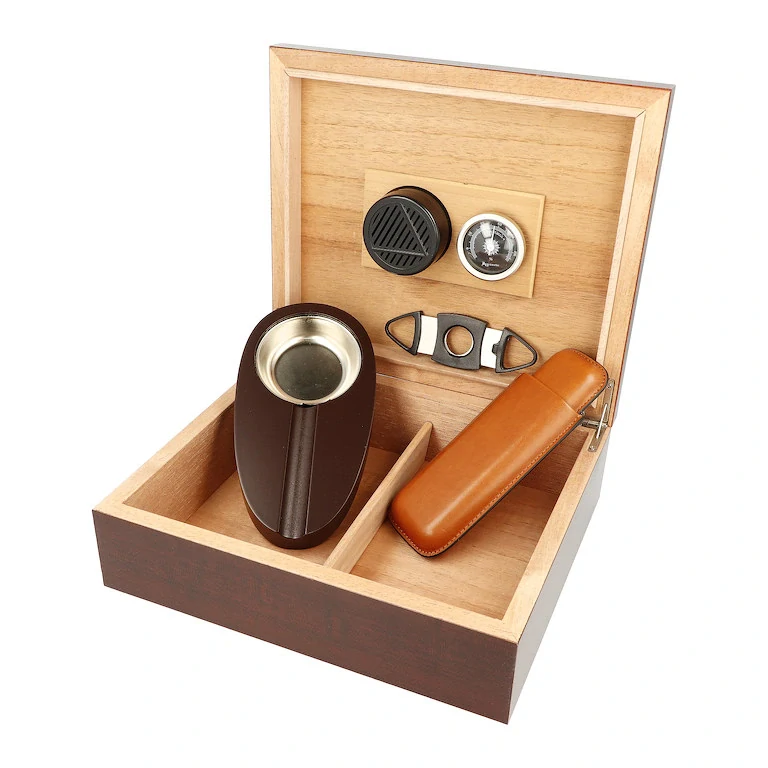 Humidor na doutníky SET 25D, třešeň, 26x22x8cm 