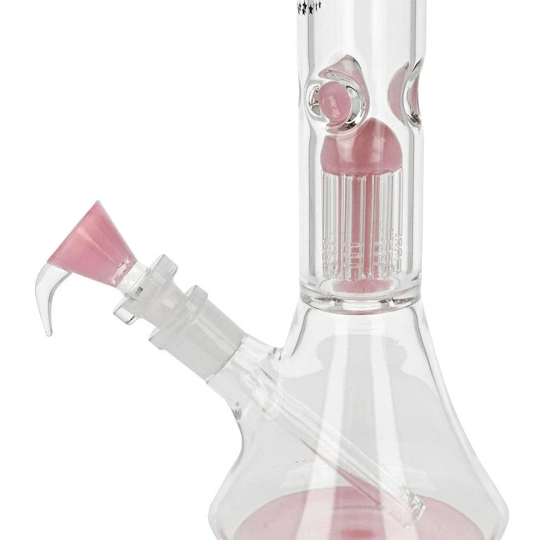 Skleněný bong s perkolací Grace Glass Pink Tree, 28cm