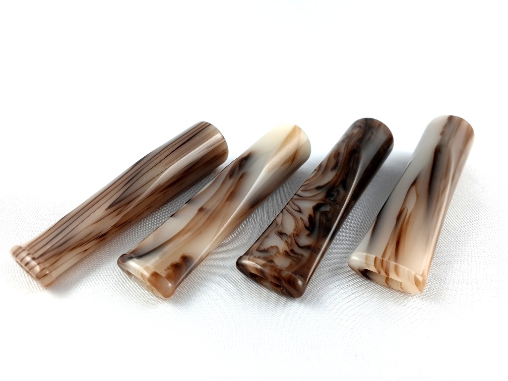 Akrylový náustek hnědo/šedý