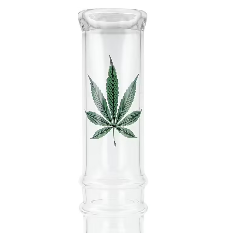 Skleněný bong Green leaf Ice, 39cm 