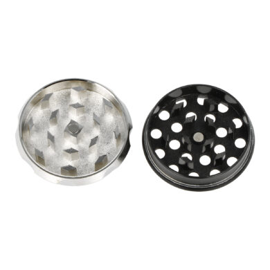 Drtič tabáku kovový Canabis, červený 44mm