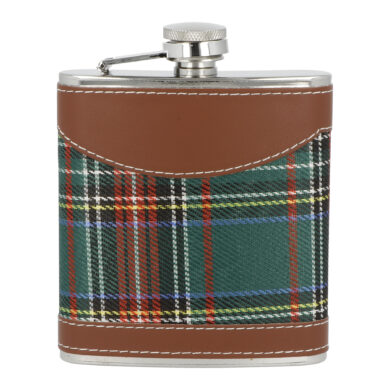 Placatka nerezová + pohárek sada Tartan