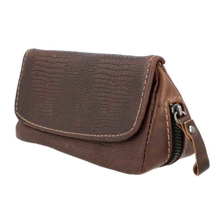 Pouzdro na 1 dýmku Crocco, hnědá kůže