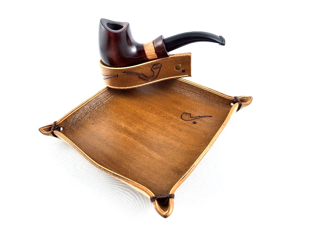 Miska na přípravu tabáku se stojánkem - řežba 07