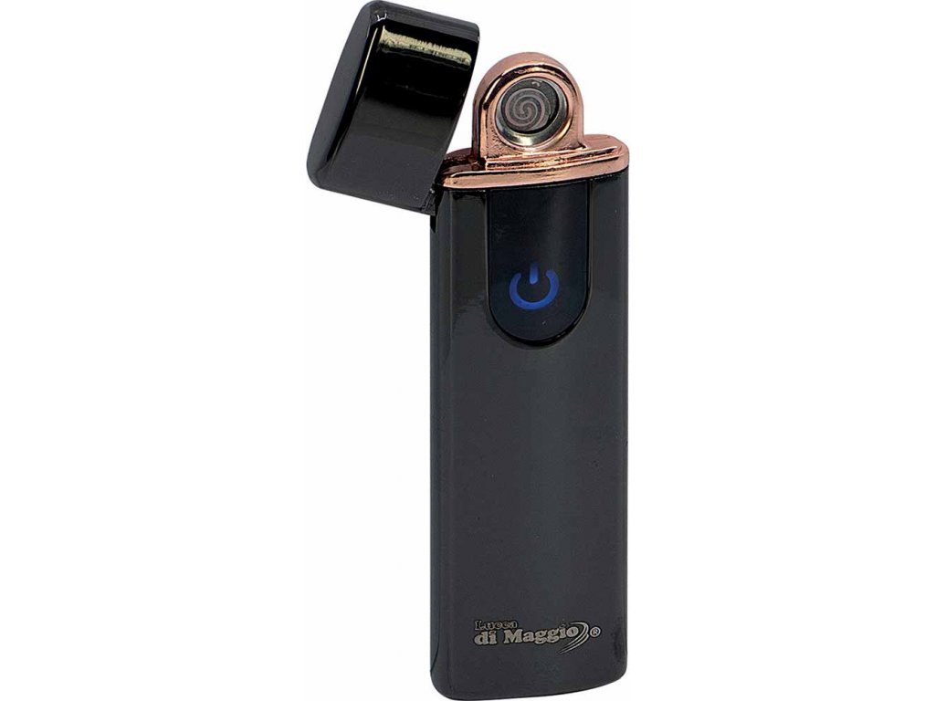 USB zapalovač Lucca di Maggio,úzký černý