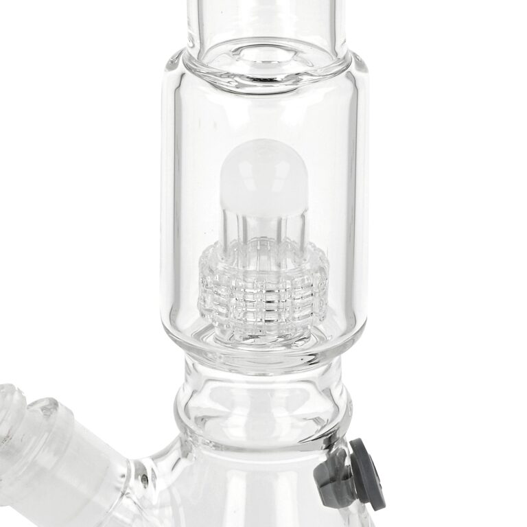 Skleněný bong s perkolací Blaze Glass Ice, Drum per. White, 35cm