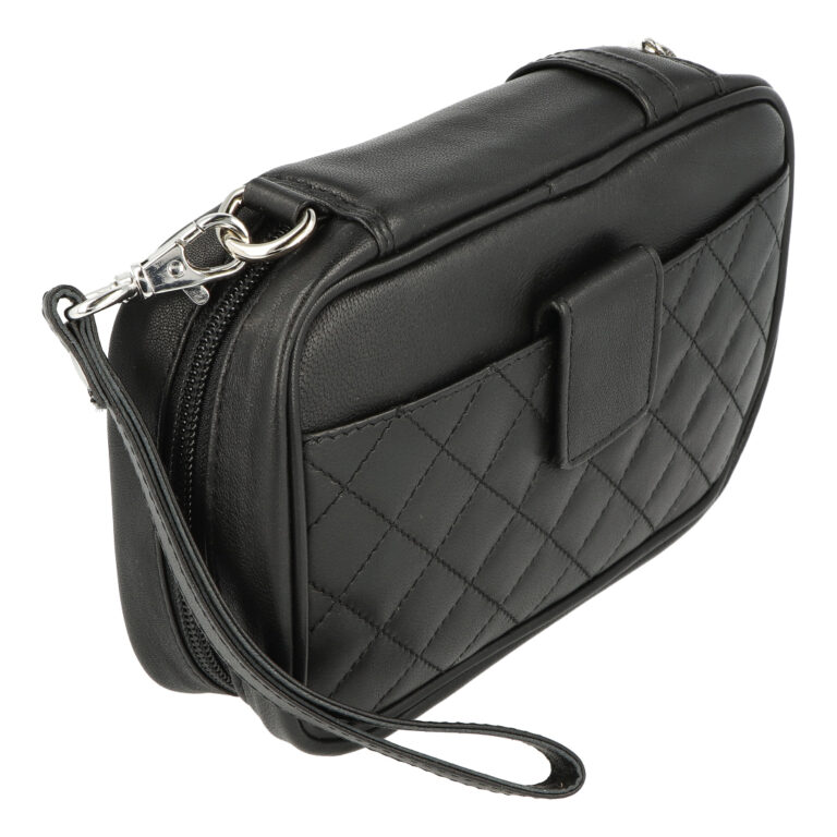 Pouzdro na 3 dýmky etue, černé kožené