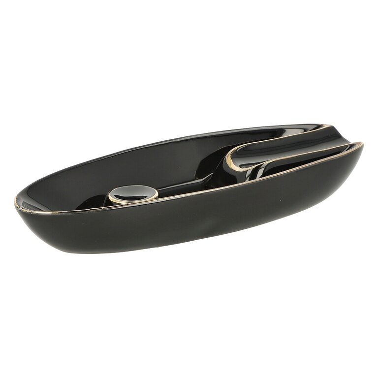 Doutníkový popelník 1D, černý-zlatý 