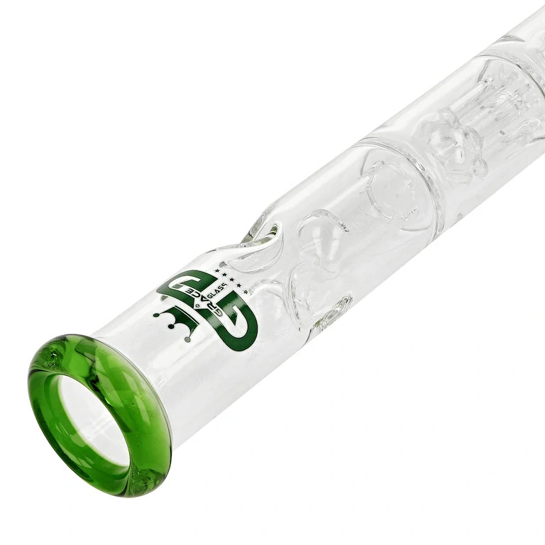 Skleněný bong s perkolací Grace Glass Beaker Green Triple Tree, 35cm 