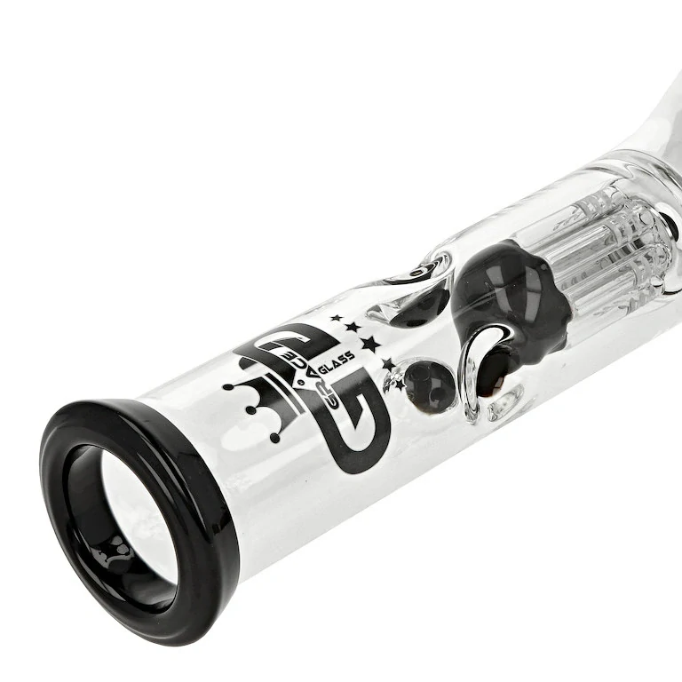 Skleněný bong s perkolací Grace Glass Black Tree, 28cm