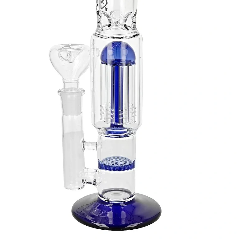 Skleněný bong s perkolací Super Heroes Ice Blue, 30cm
