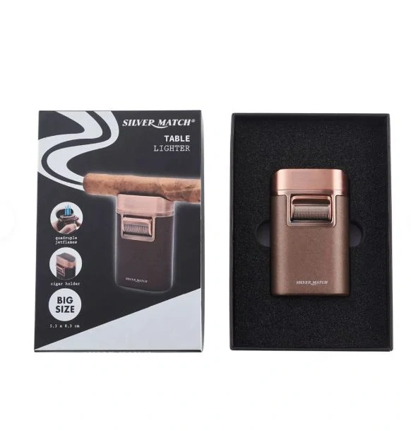 Zapalovač Silver Match Monaco 4Blue flame With Cigar Holder