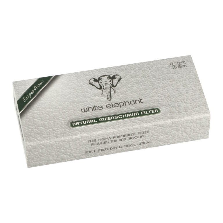 Filtry do dýmky White Elephant Meerschaum 6mm, meršánové, 45ks