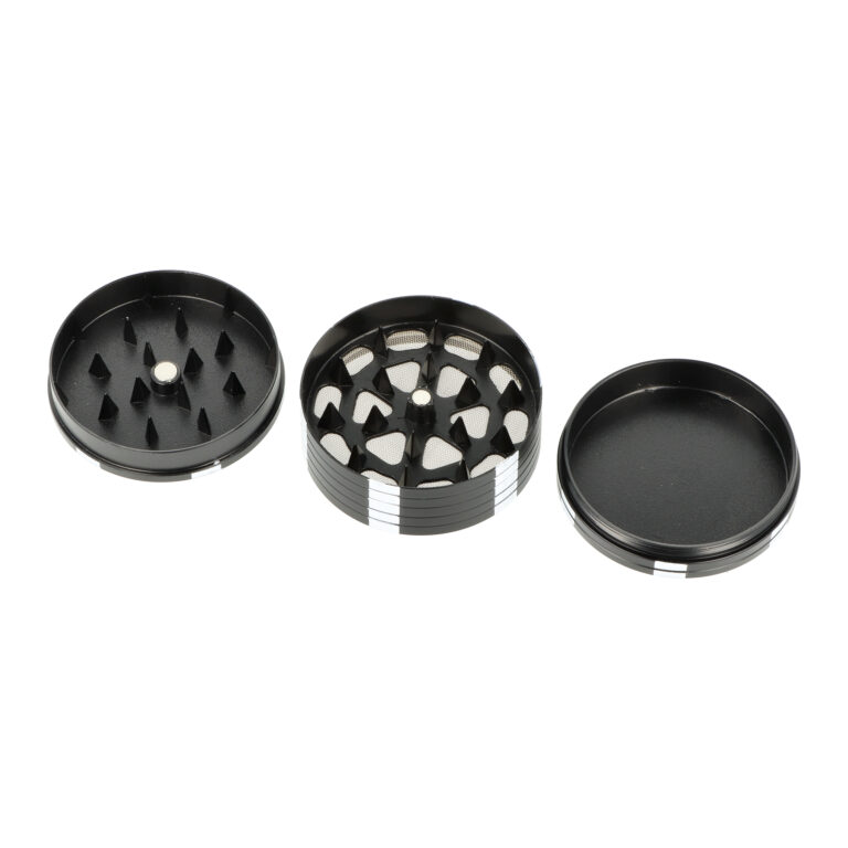 Drtič tabáku kovový Poker, 51mm - červený