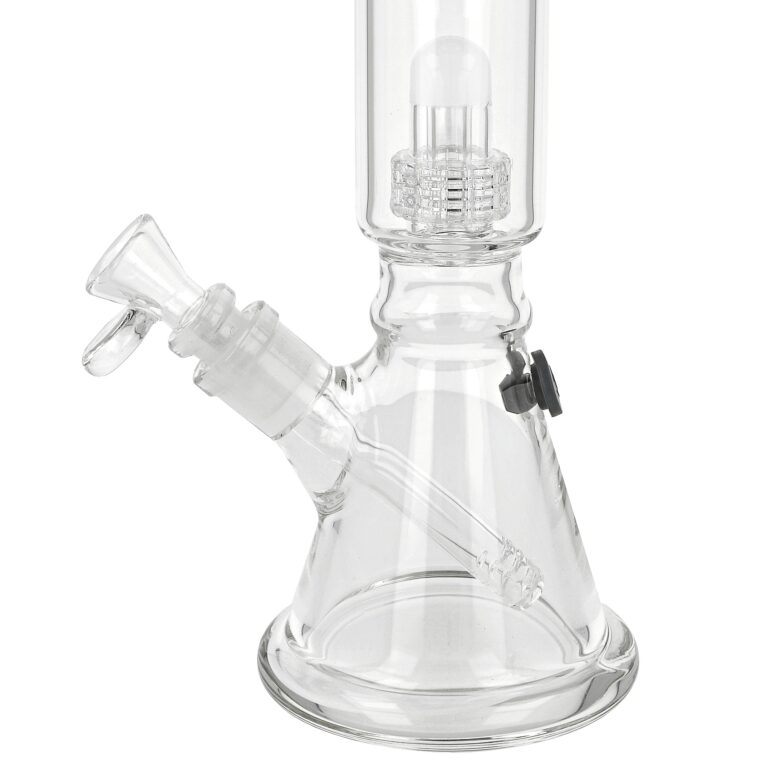 Skleněný bong s perkolací Blaze Glass Ice, Drum per. White, 35cm