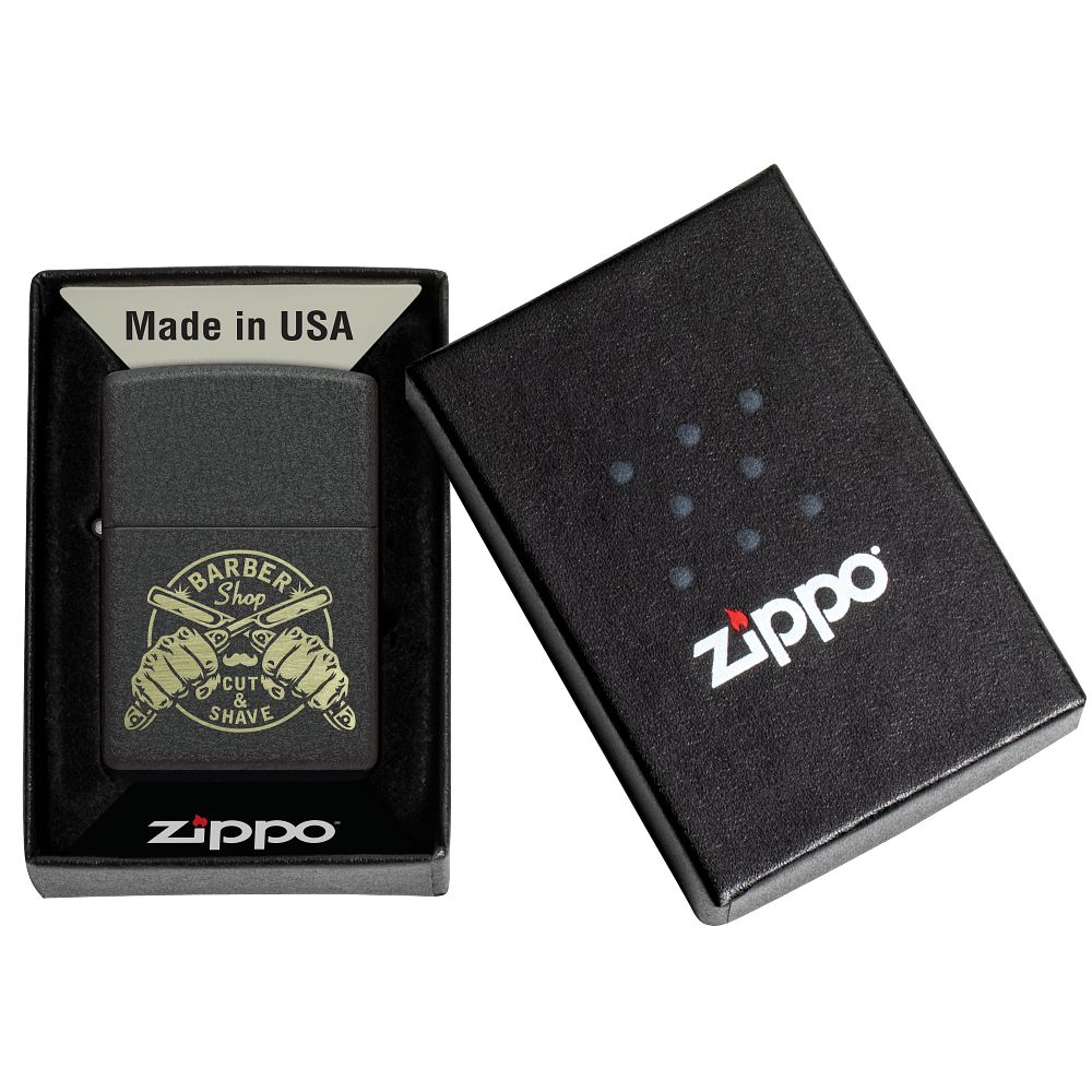 Zapalovač Zippo Barber Shop Design, matný