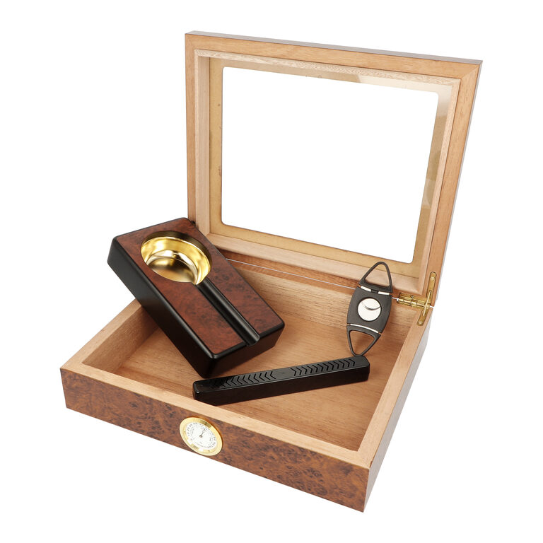 Humidor na doutníky Set 15D hnědý, 26x22x7cm